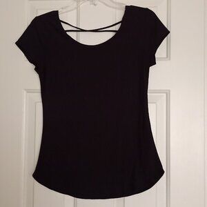 Women's Short Sleeves Top,  Color Black, Size L/G(11-13)